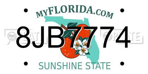 8JB7774 Florida License Plate