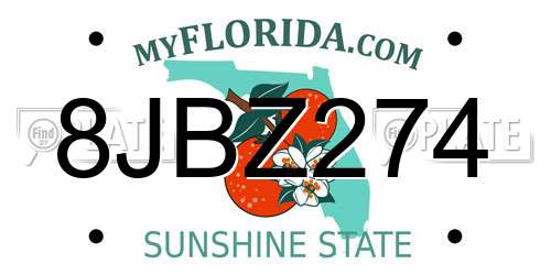 8JBZ274 Florida License Plate
