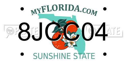 8JCC04 Florida License Plate