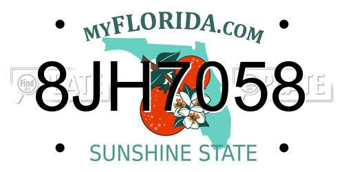 8JH7058 Florida License Plate