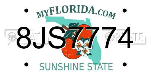 8JS7774 Florida License Plate