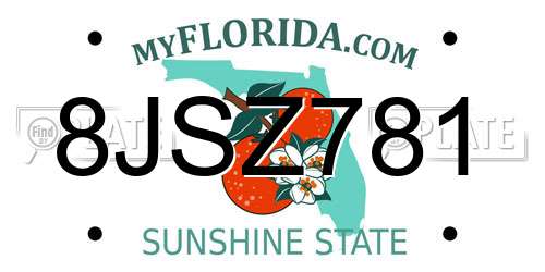 8JSZ781 Florida License Plate