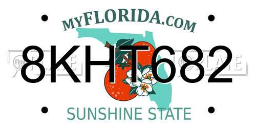8KHT682 Florida License Plate
