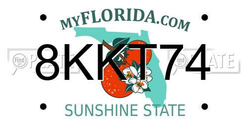 8KKT74 Florida License Plate