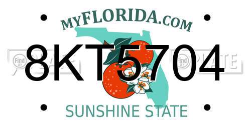 8KT5704 Florida License Plate