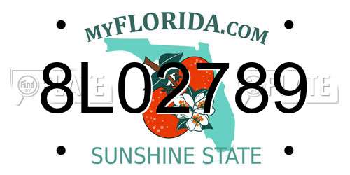 8L02789 Florida License Plate