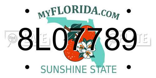 8L07789 Florida License Plate