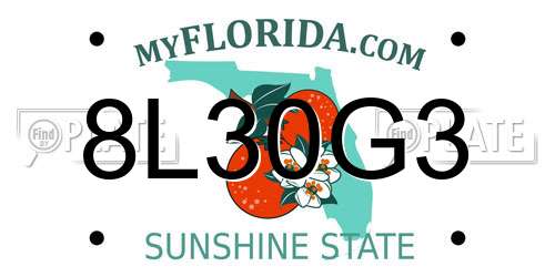 8L30G3 Florida License Plate
