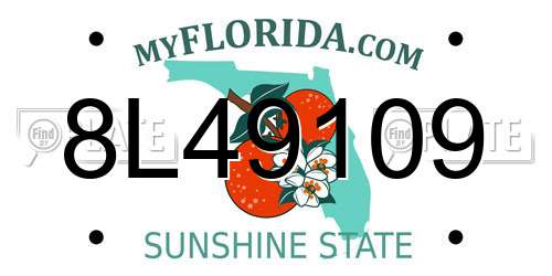 8L49109 Florida License Plate