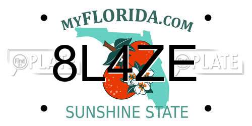 8L4ZE Florida License Plate