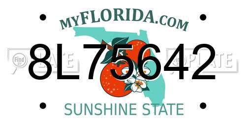 8L75642 Florida License Plate