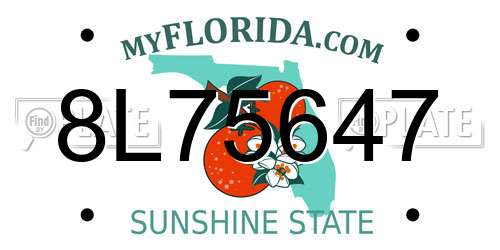 8L75647 Florida License Plate