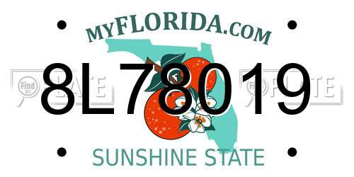 8L78019 Florida License Plate