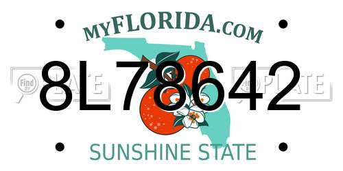 8L78642 Florida License Plate