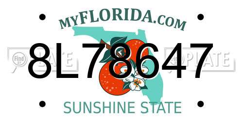 8L78647 Florida License Plate