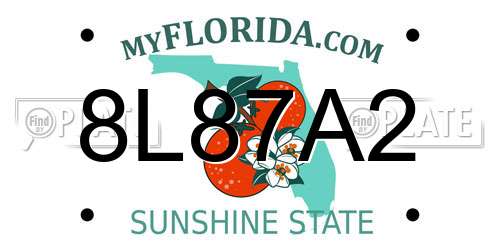 8L87A2 Florida License Plate