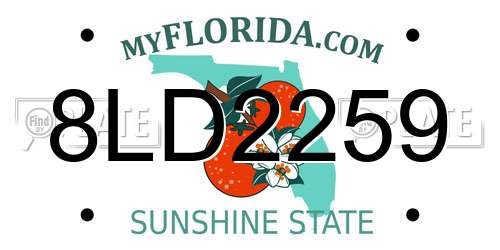 8LD2259 Florida License Plate