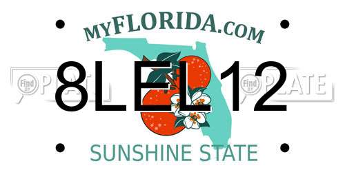 8LEL12 Florida License Plate