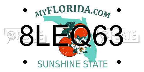 8LEQ63 Florida License Plate
