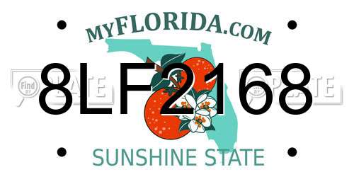 8LF2168 Florida License Plate