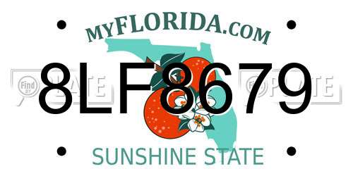 8LF8679 Florida License Plate