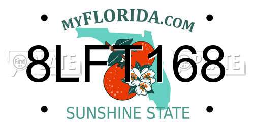8LFT168 Florida License Plate