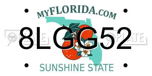 8LGG52 Florida License Plate
