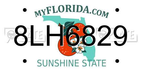 8LH6829 Florida License Plate
