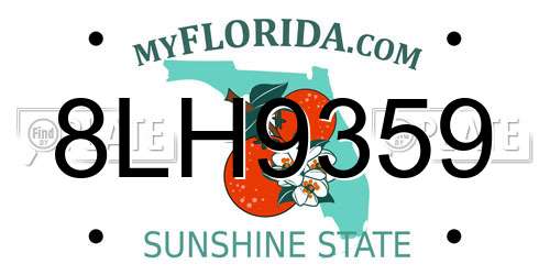 8LH9359 Florida License Plate
