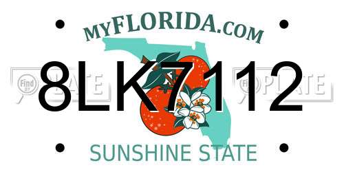 8LK7112 Florida License Plate