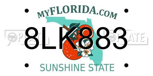8LK883 Florida License Plate
