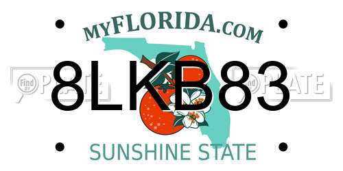 8LKB83 Florida License Plate