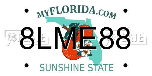 8LME88 Florida License Plate