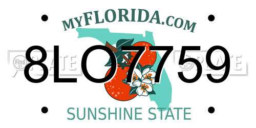 8LO7759 Florida License Plate