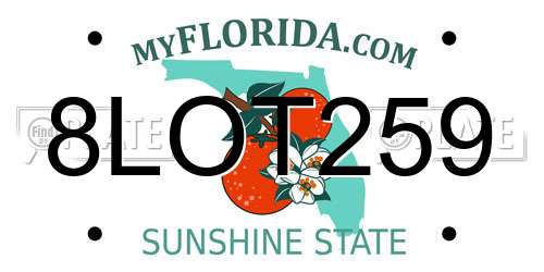 8LOT259 Florida License Plate