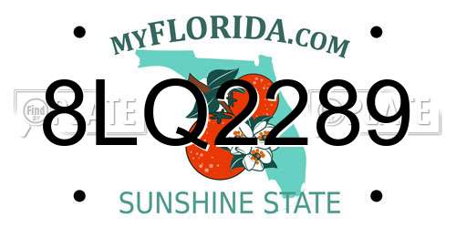 8LQ2289 Florida License Plate