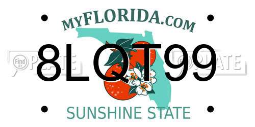8LQT99 Florida License Plate