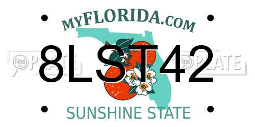 8LST42 Florida License Plate