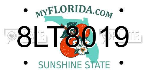 8LT8019 Florida License Plate