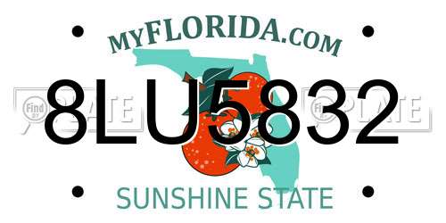 8LU5832 Florida License Plate