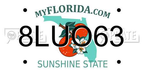 8LUO63 Florida License Plate