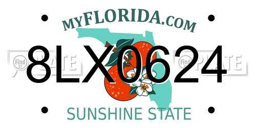 8LX0624 Florida License Plate