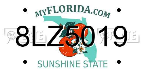 8LZ5019 Florida License Plate