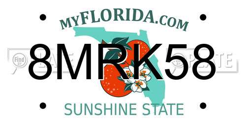 8MRK58 Florida License Plate