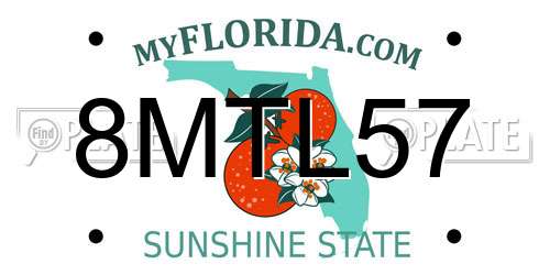 8MTL57 Florida License Plate