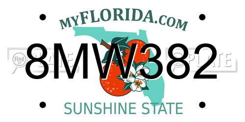 8MW382 Florida License Plate