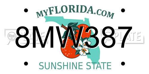 8MW387 Florida License Plate