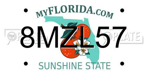 8MZL57 Florida License Plate
