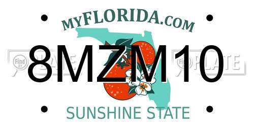 8MZM10 Florida License Plate