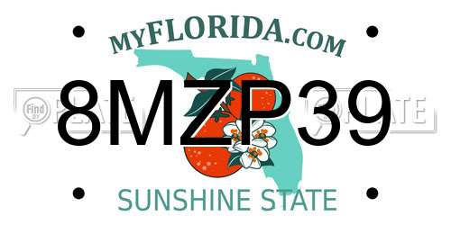 8MZP39 Florida License Plate